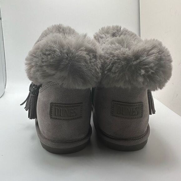 DUNES Women's Faux Fur bootie +Memory Foam 8.5 GRAY - Picture 4 of 7